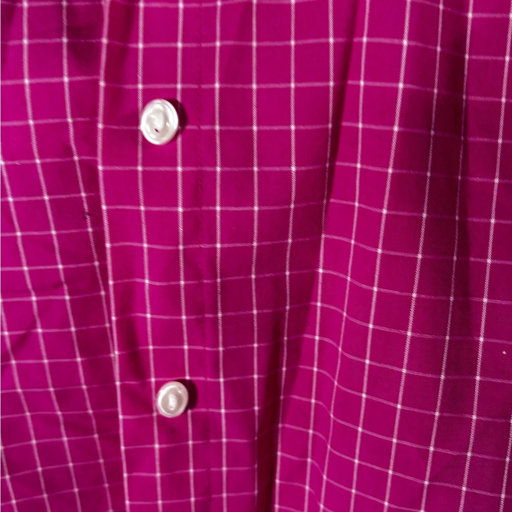 Foxcroft Women's Vibrant Pink Plaid Button Down Shirt - Picture 3 of 8